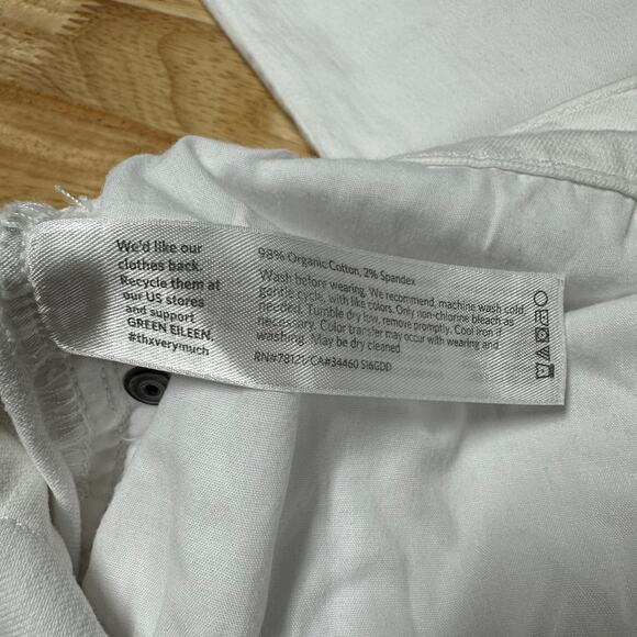 Eileen Fisher Organic Cotton Denim White Jeans Size 6 EUC Mid Rise Ankle Length - Picture 3 of 7